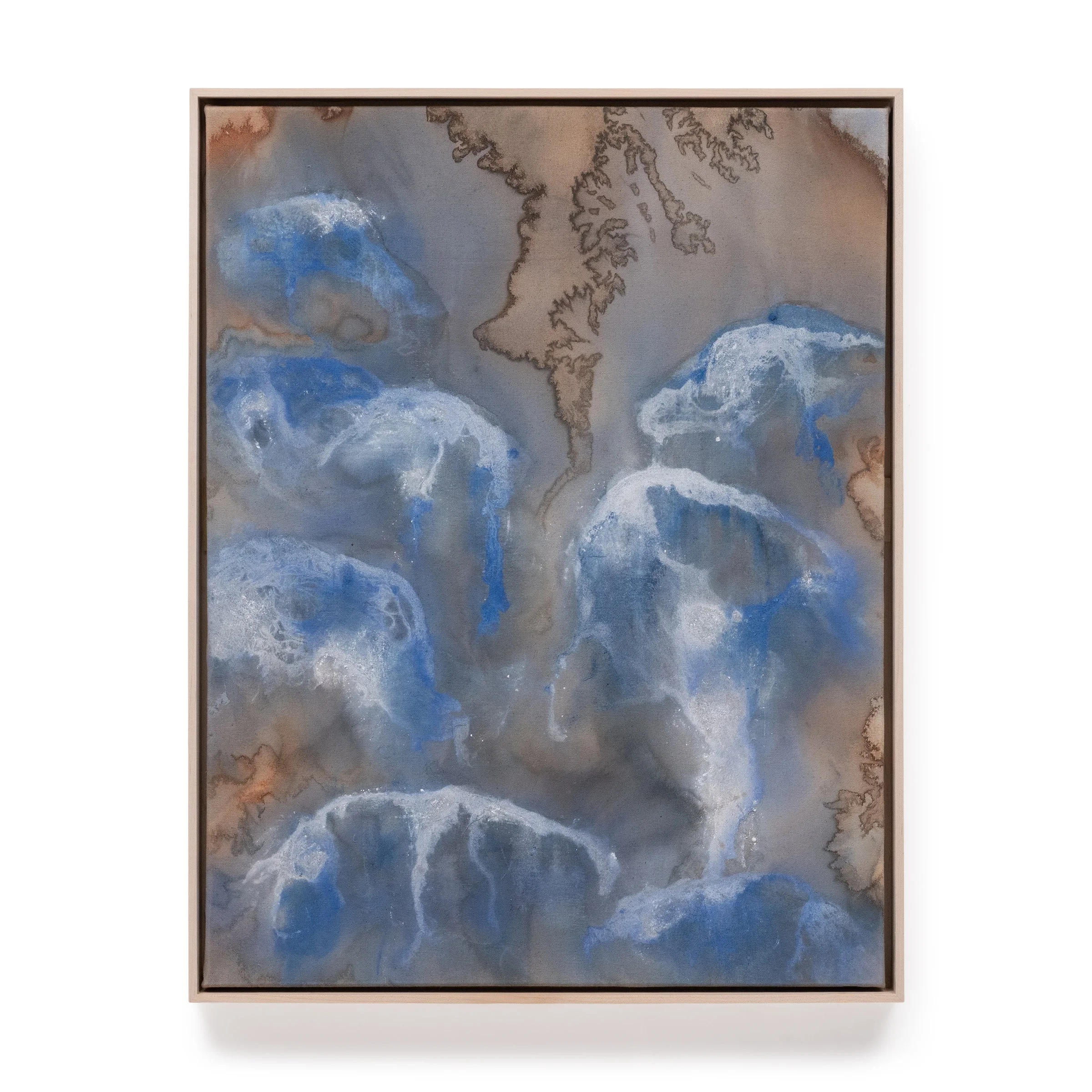 Snowmelt I, Ink and pigment on canvas, 53x69cm / 21x27in, 2026