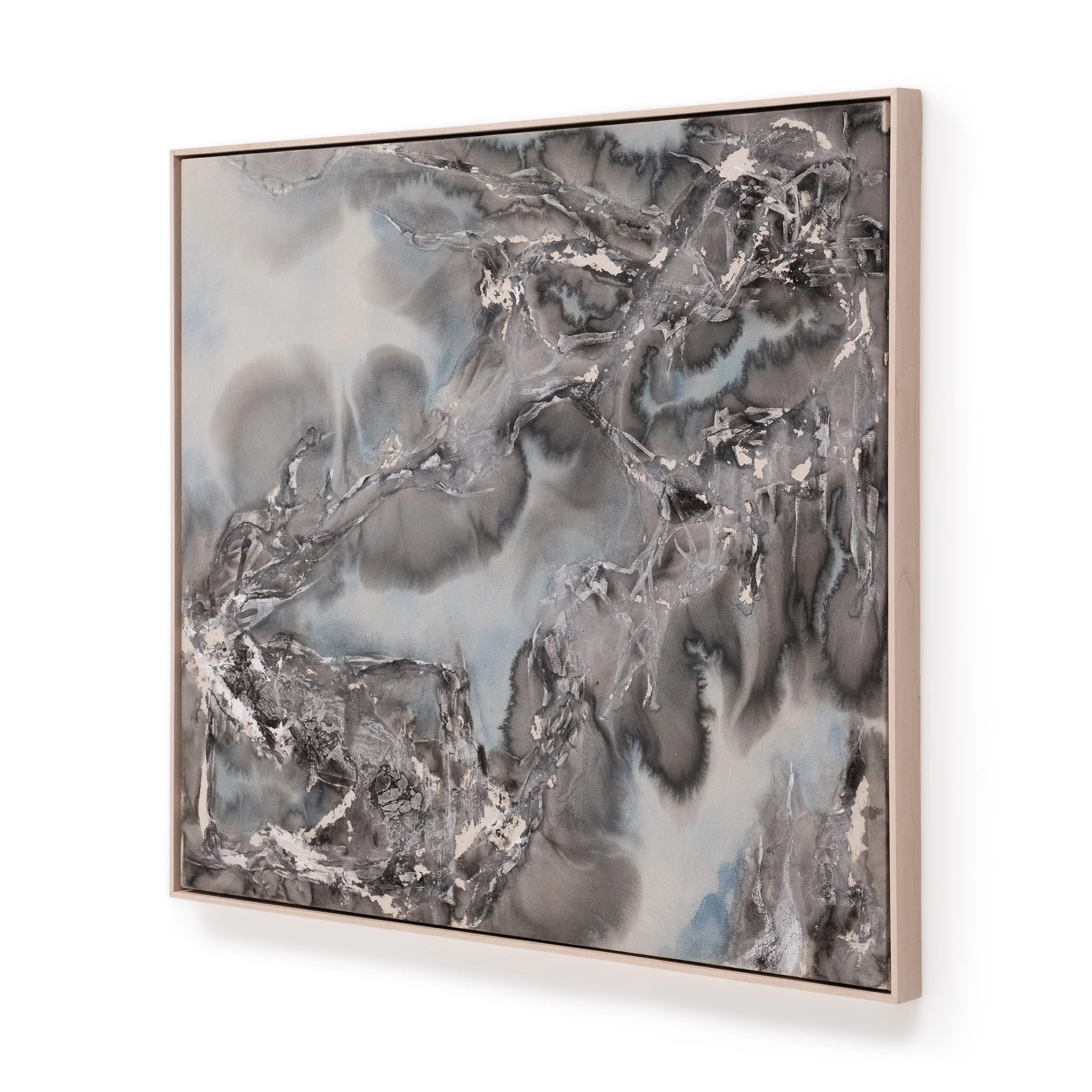Winter Lake, ink and pigment on canvas, 98x114cm / 39x45in, 2025