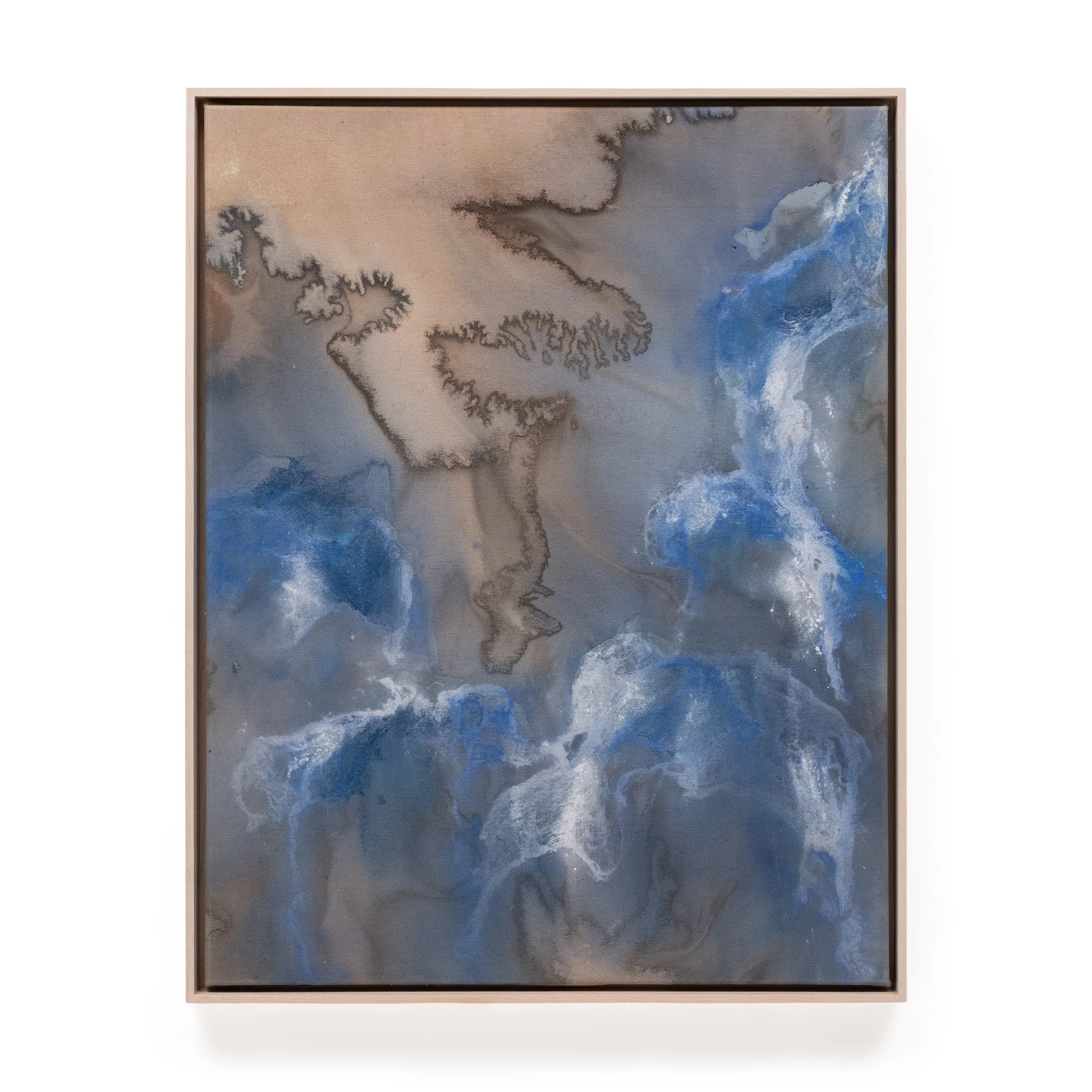 Snowmelt II, Ink and pigment on canvas, 53x69cm / 21x27in, 2026