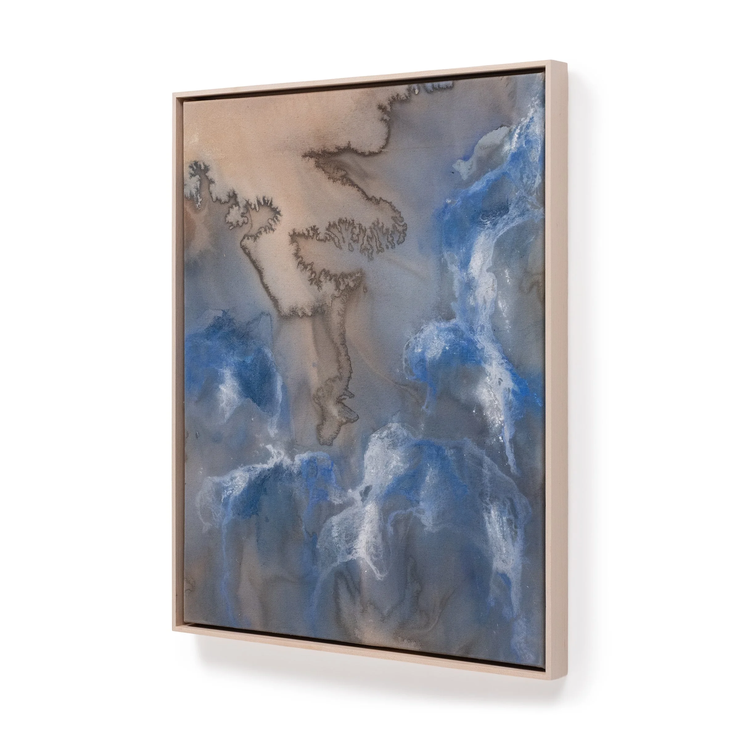 Snowmelt II, Ink and pigment on canvas, 53x69cm / 21x27in, 2026