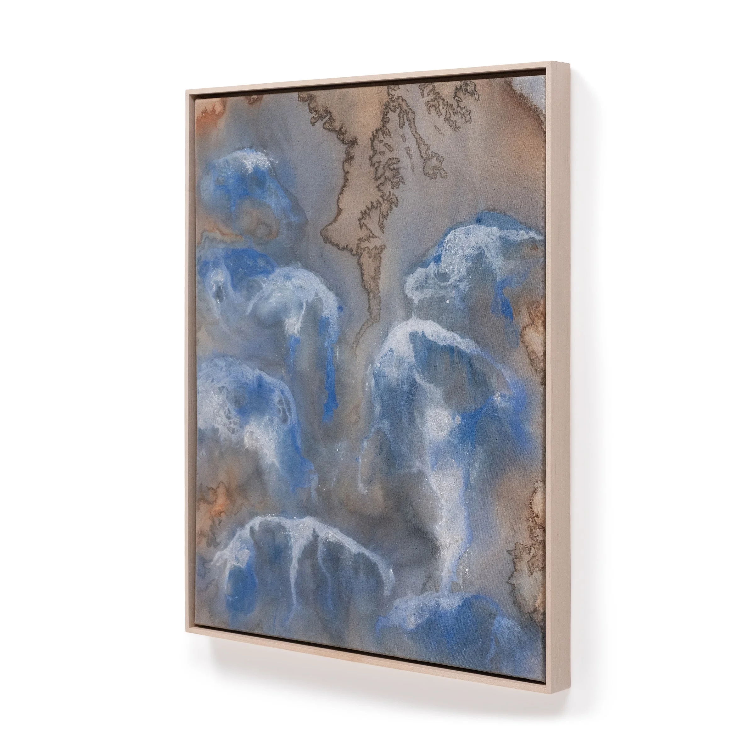 Snowmelt I, Ink and pigment on canvas, 53x69cm / 21x27in, 2026