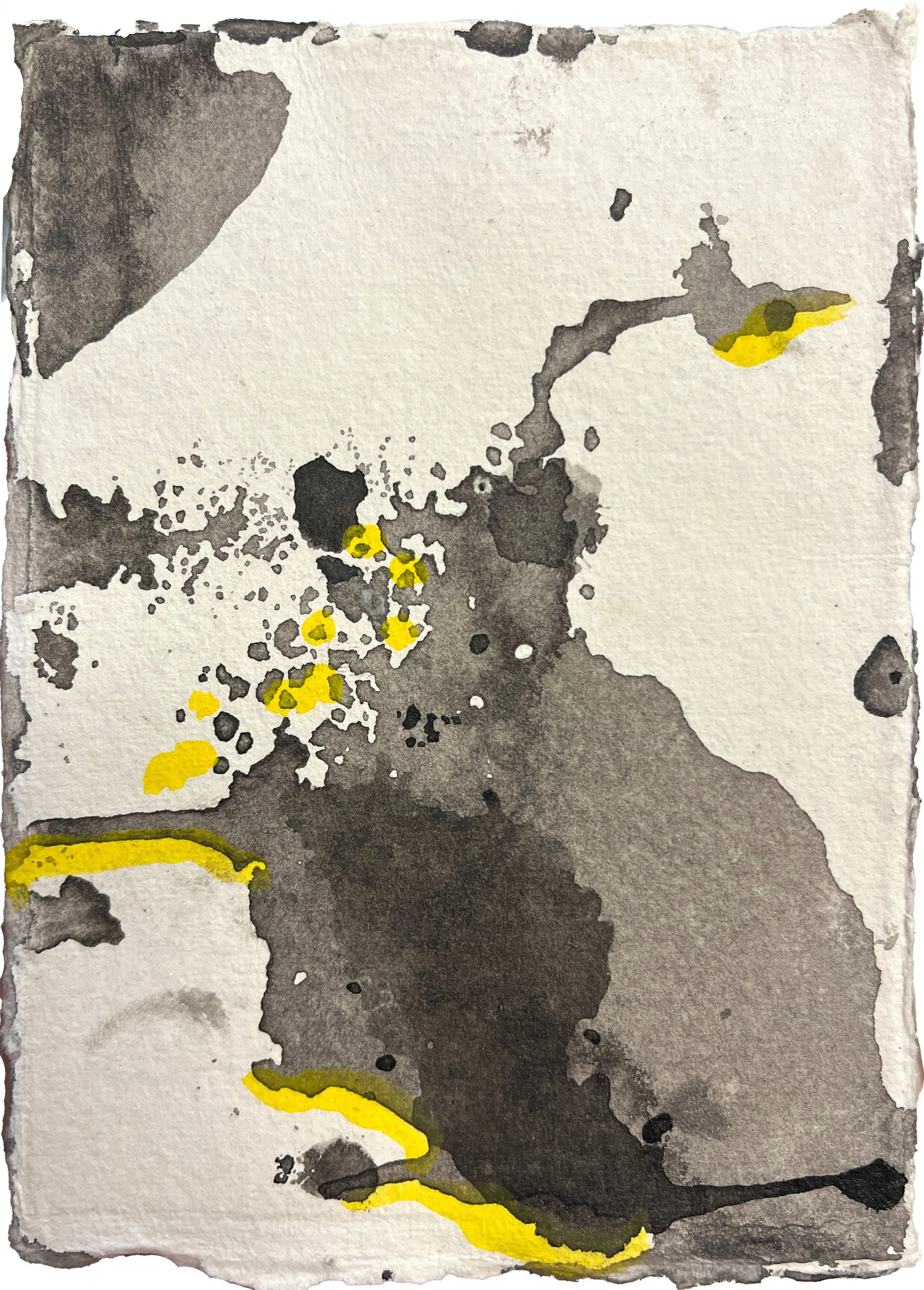 Yellow study I, ink and pigment on paper, 4x6in/10x14cm, $225