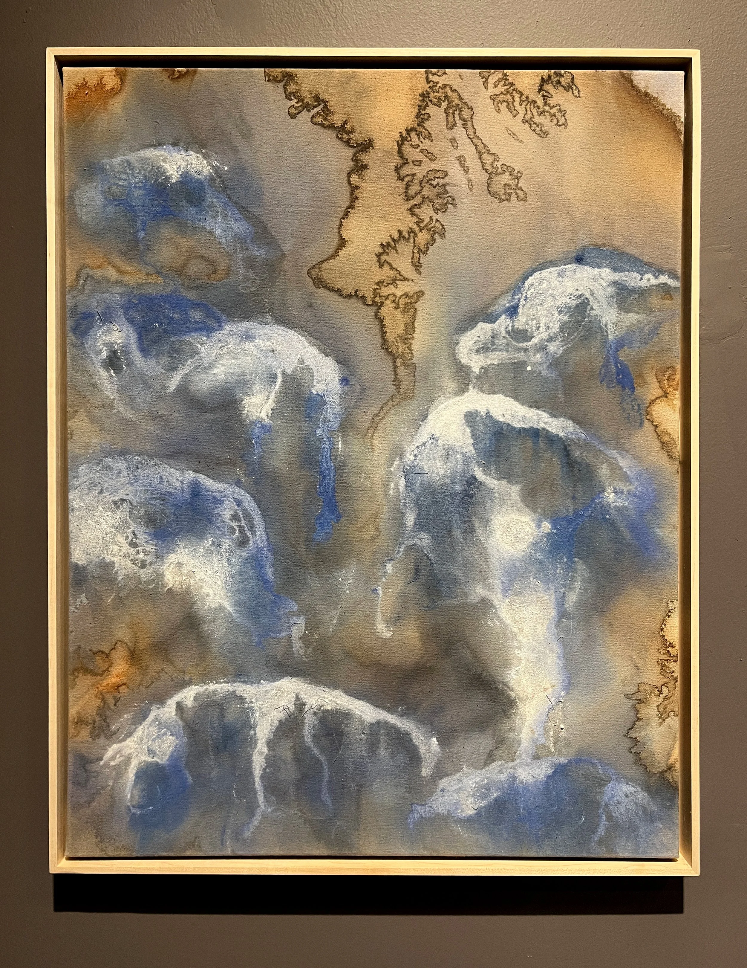 Snowmelt I, Ink and pigment on canvas, 53x69cm / 21x27in, 2026