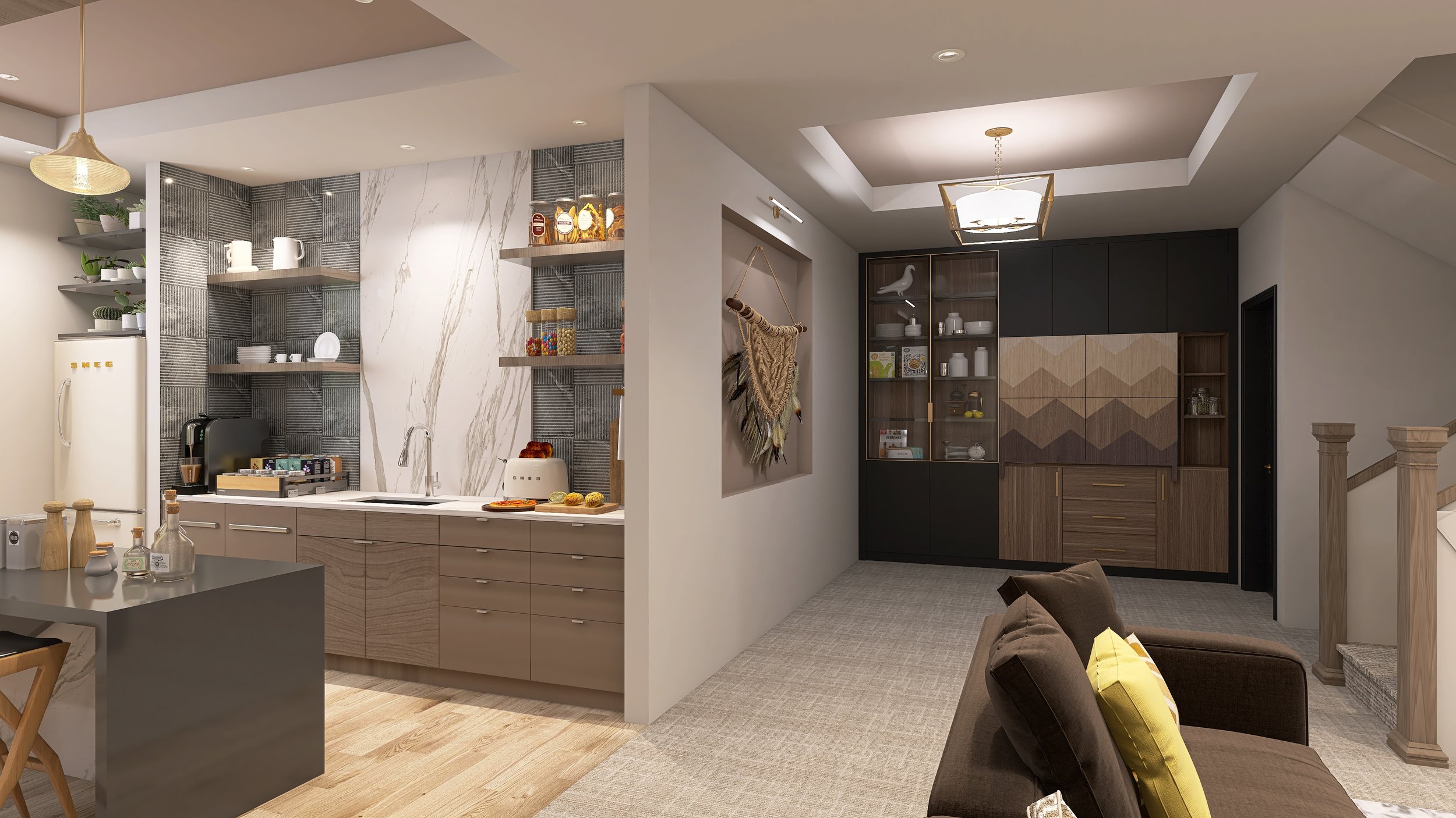 4KLamar Basement-Stair_Kitchenette.jpeg