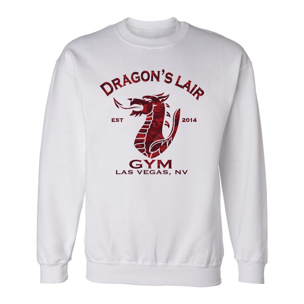 WHITE PULLOVER – RED DIGI CAMO DRAGONS LAIR GYM LOGO — Dragon's Lair Gym