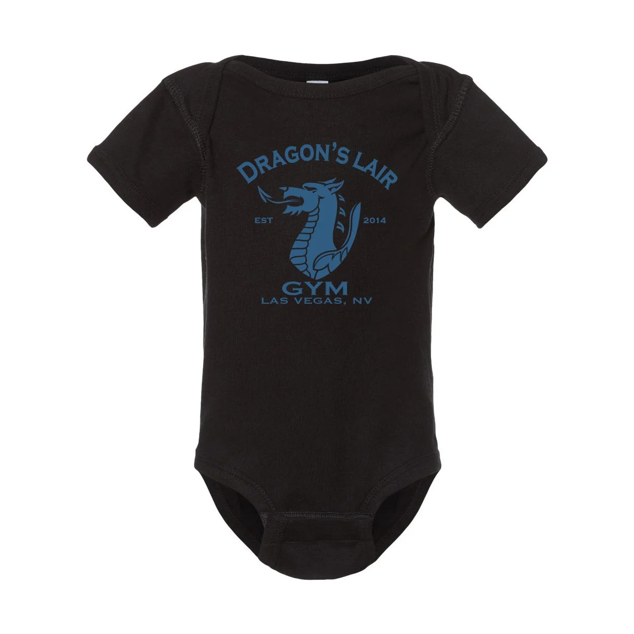BLACK ONESIE – Blue Dragon's Lair Gym Logo