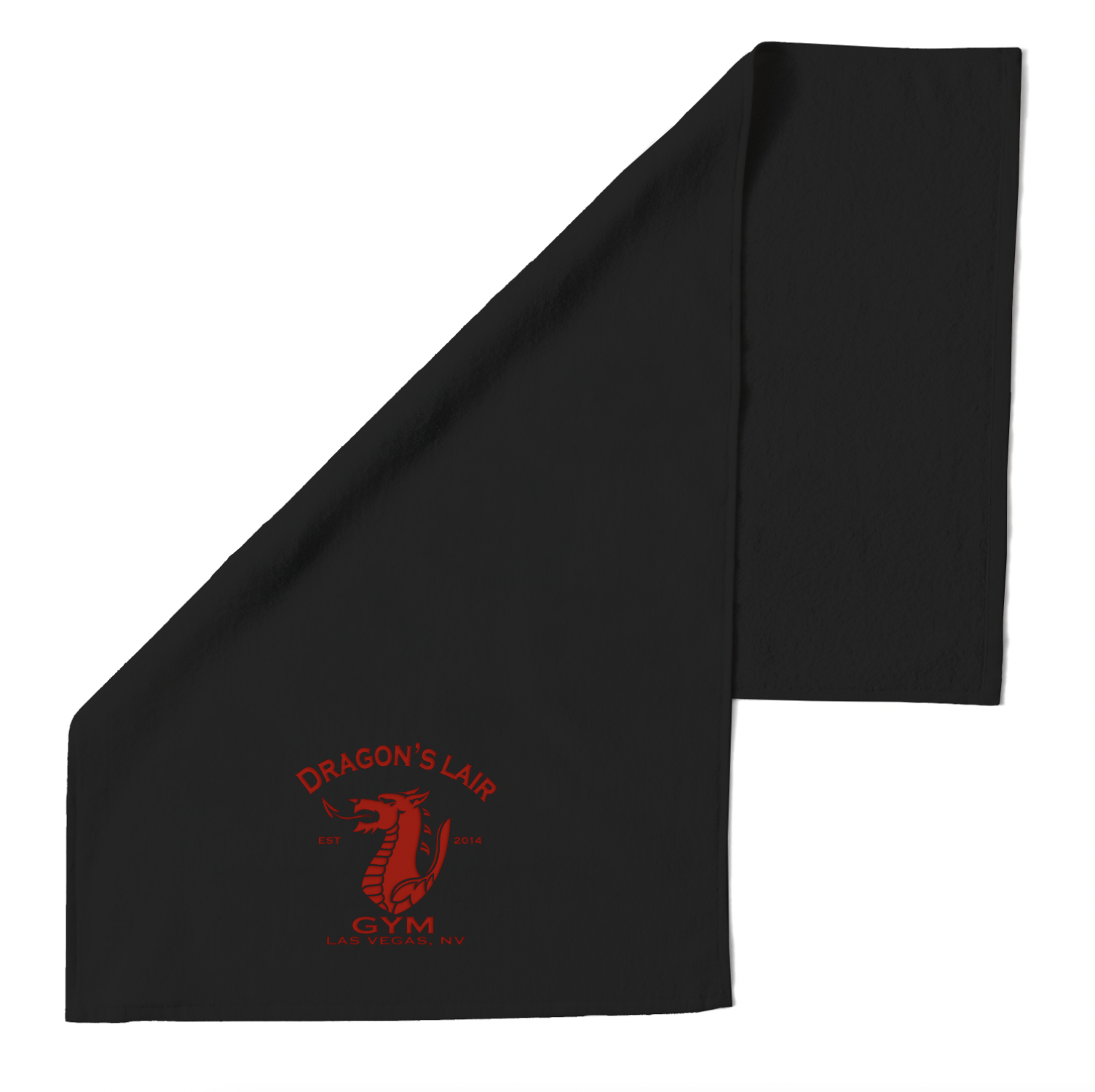 Gym Towel – Black – Red Dragon's Lair Gym Logo