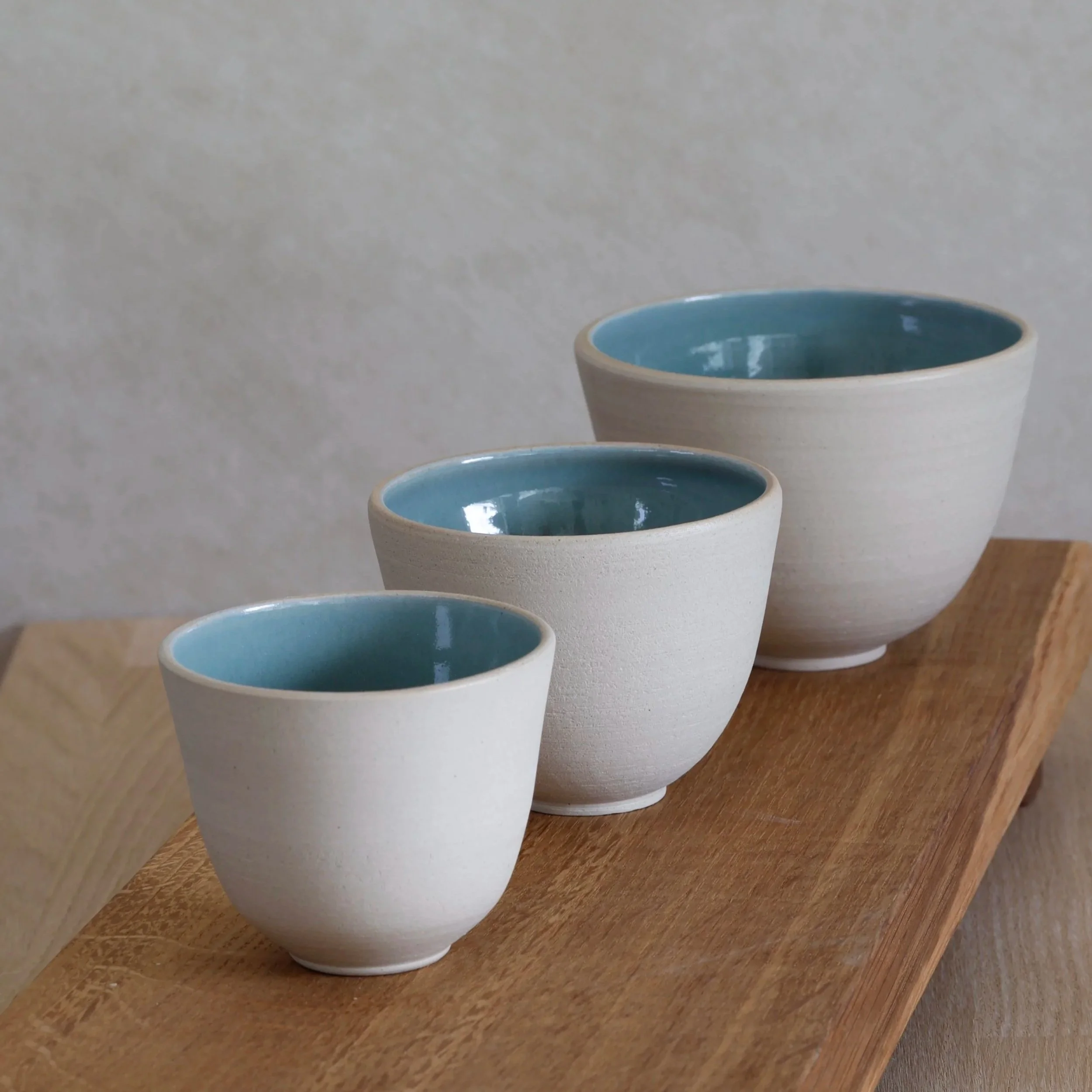 Raw exterior cup turquoise