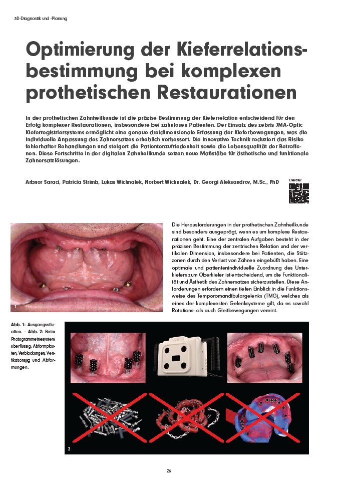 DDT Jahrbuch 2025/2026 - Optimierung der Kieferrelationsbestimmung bei komplexen prothetischen Restaurationen