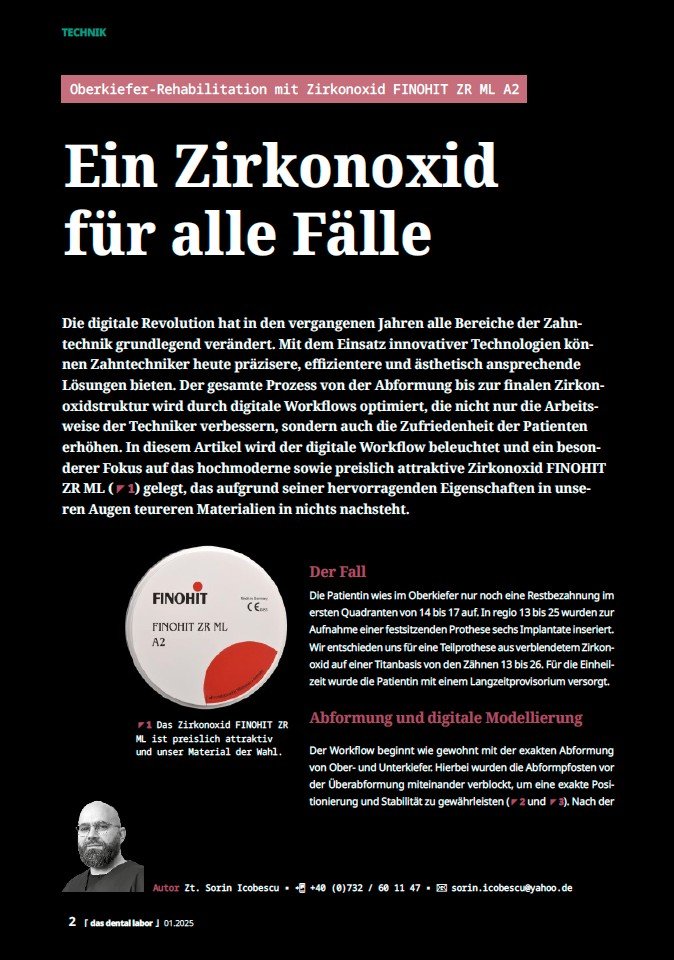 dental labor 01/2025 - Ein Zirkonoxid für alle Fälle