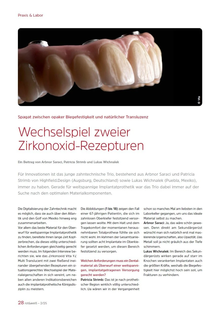 rot&weiß 02/2025 - Wechselspiel zweier Zirkonoxid-Rezepturen