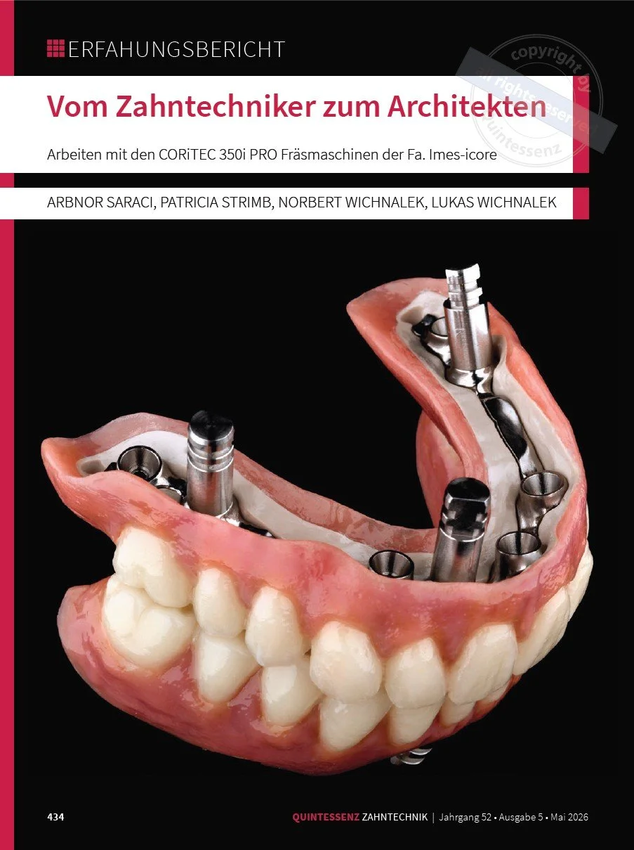Quntessenz Zahntechnik 5/26 - Arbeiten mit den CORiTEC 350i PRO Fräsmaschinen der Fa. Imes-icore