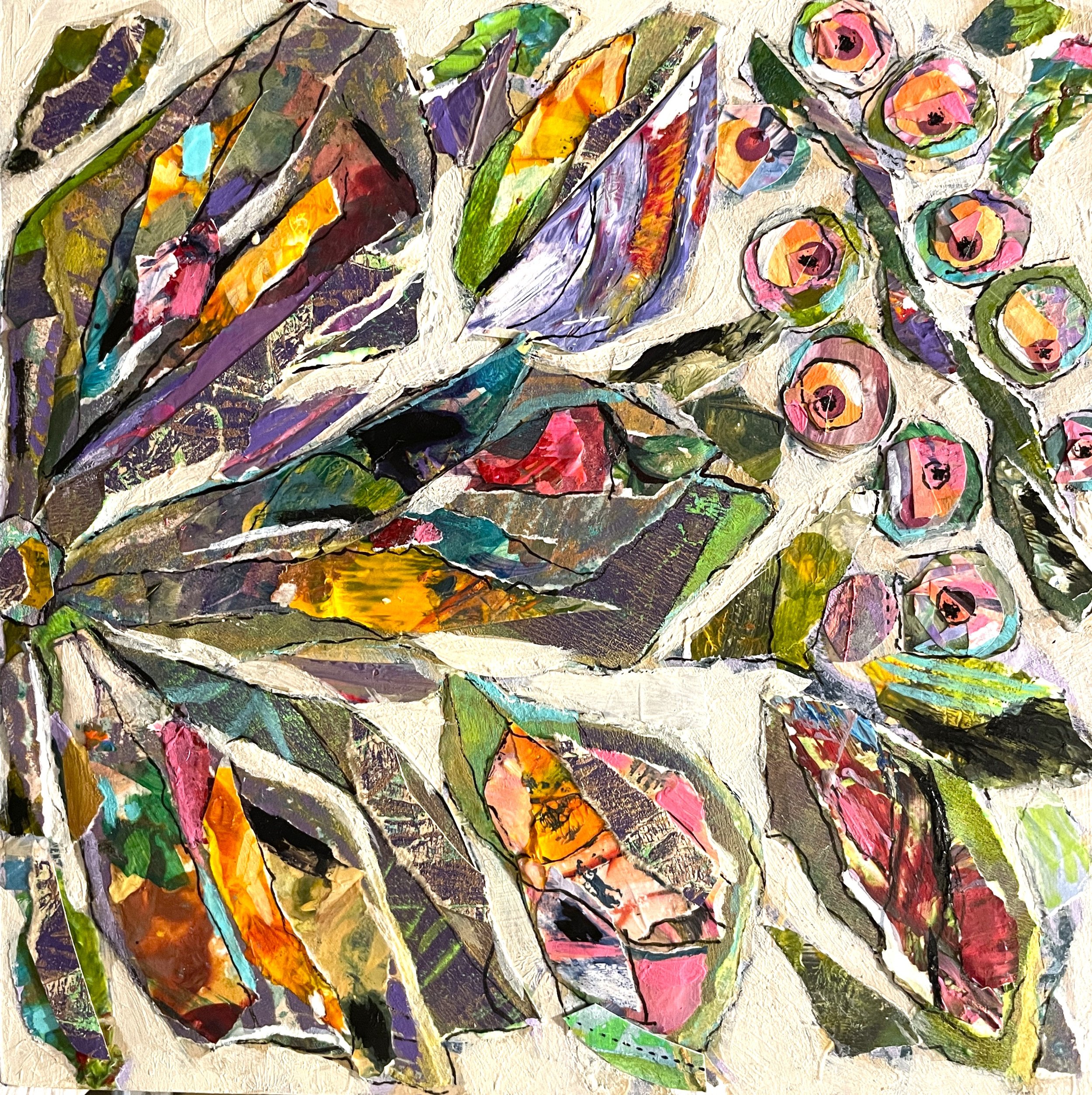 Wild Leaves and Berries  SOLD