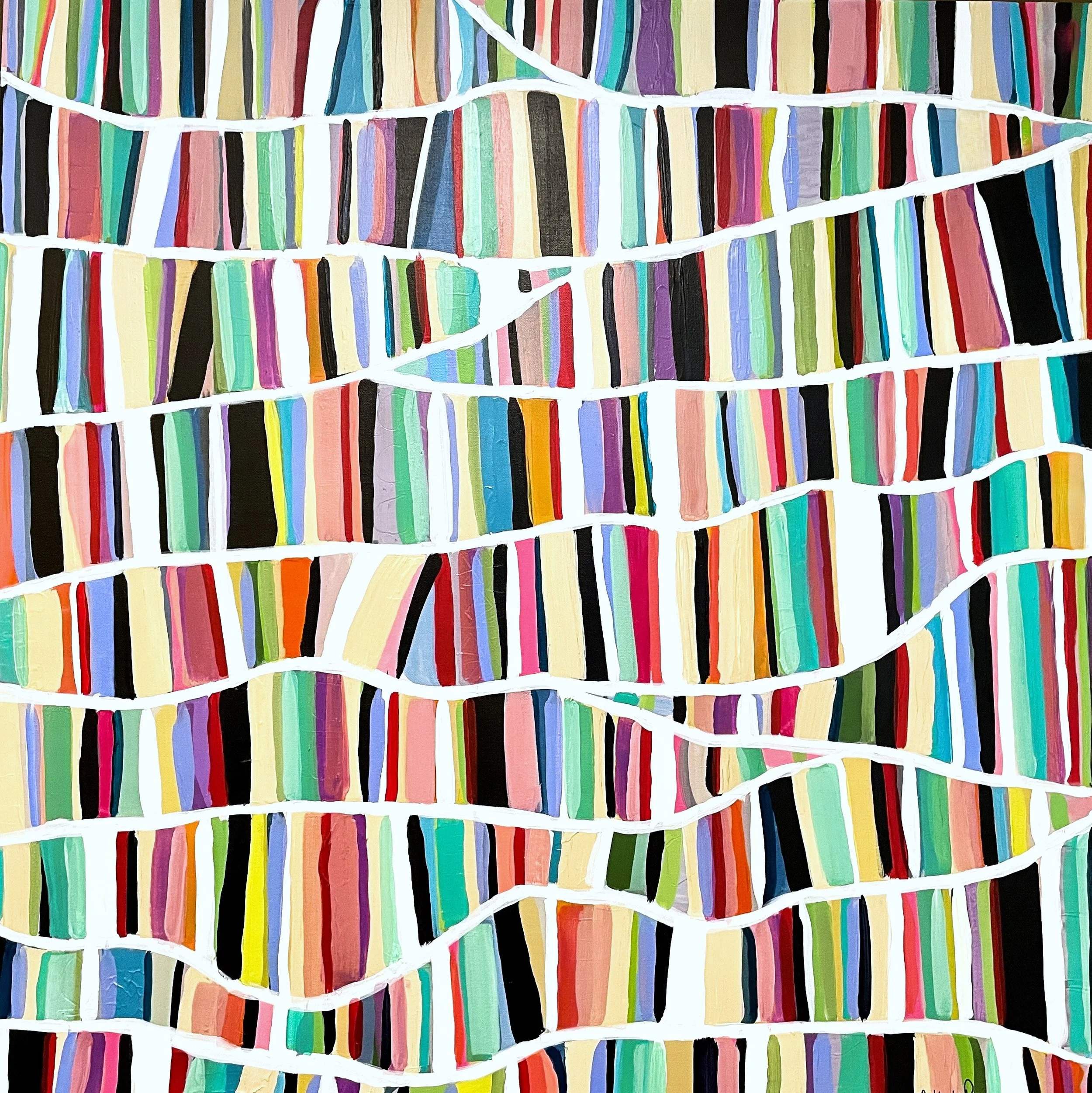 Abstract artwork from the Journey Series by Beth LaPenna, exploring movement, connection, and personal narrative through layered color, rhythm, and form.