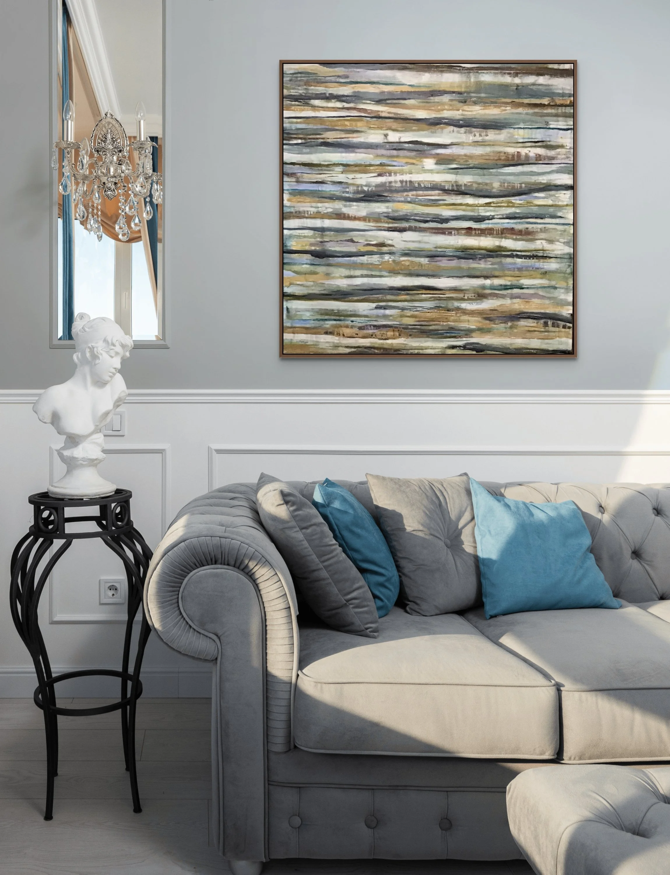 Abstract artwork from the Journey Series by Beth LaPenna, exploring movement, connection, and personal narrative through layered color, rhythm, and form.