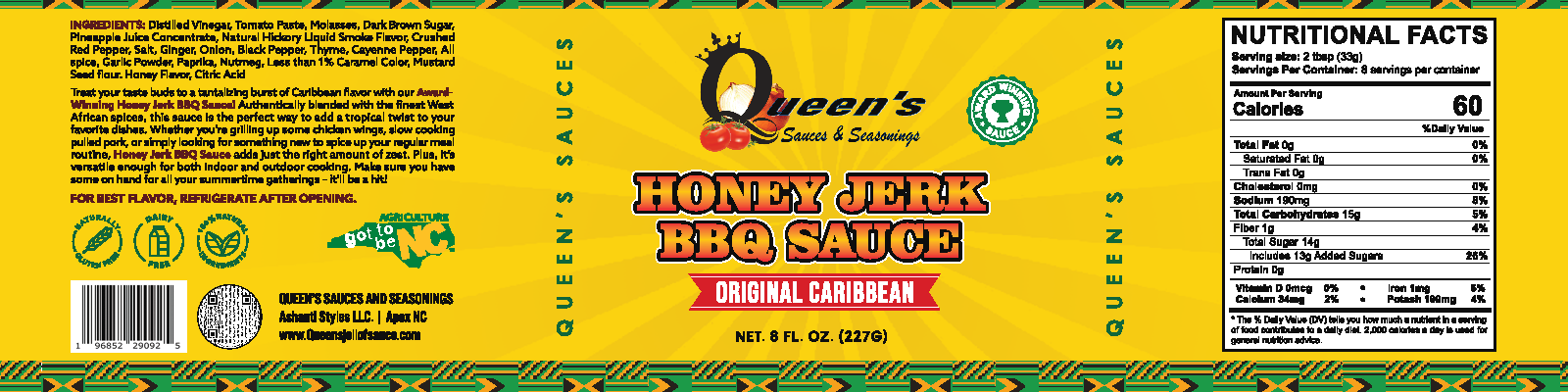Queen's  Honey Jerk BBQ Sauce