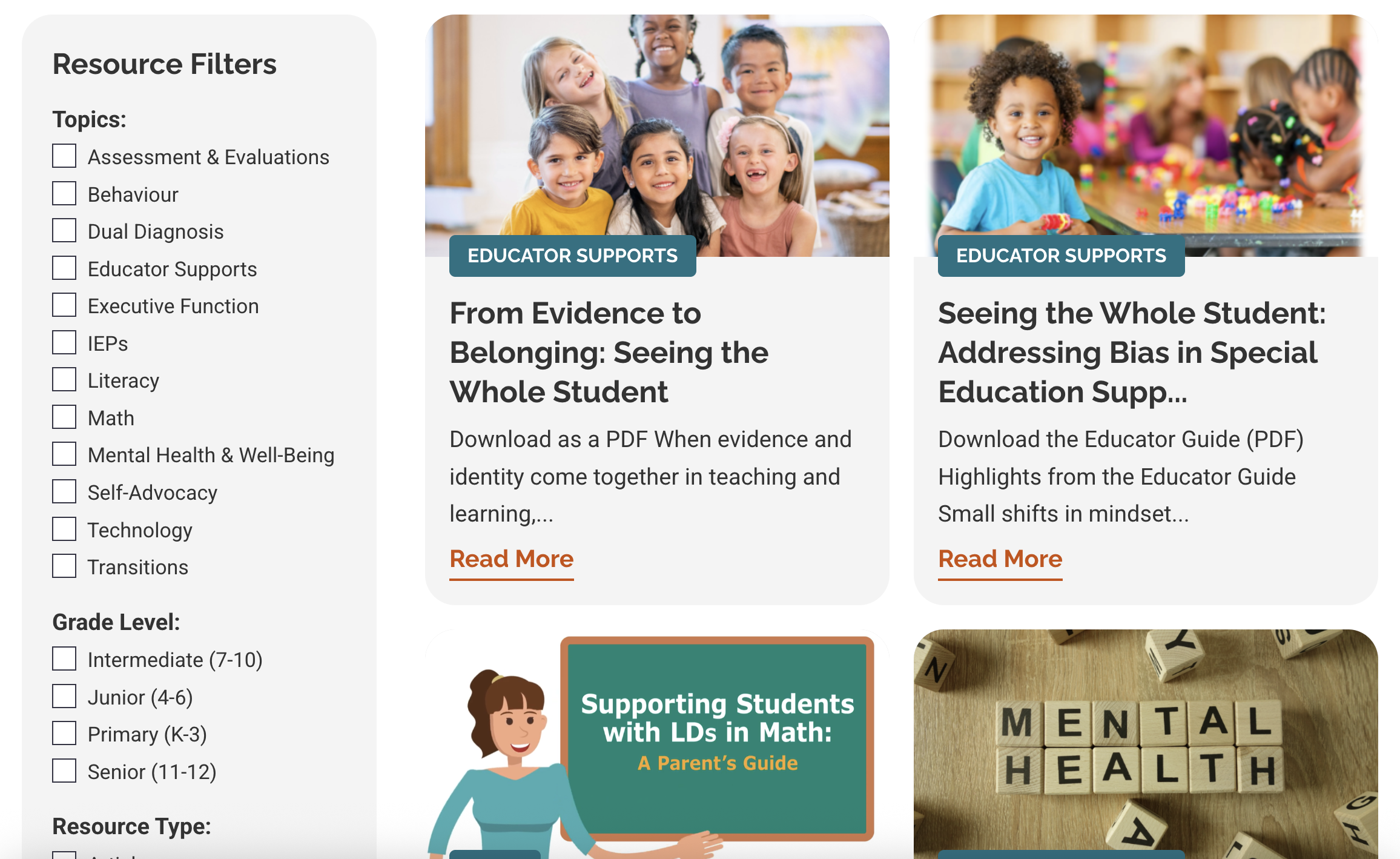 Learning Disabilities at School Resource Hub