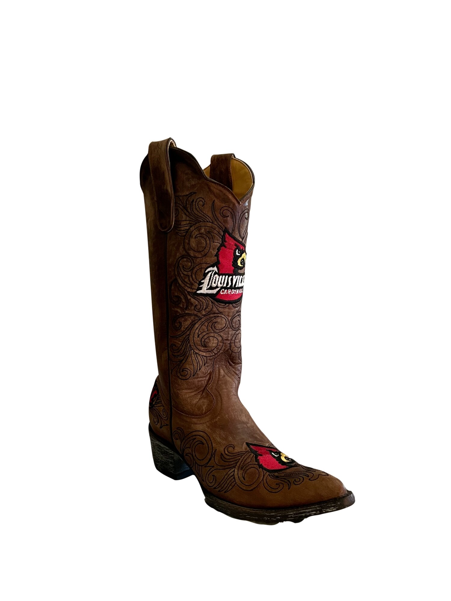  NCAA Louisville Cardinals Men's Board Room Style Boots, Brass,  8.5 D (M) US : Clothing, Shoes & Jewelry