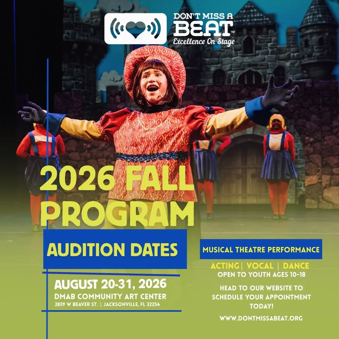 There are only a few more days left to audition for our Fall Program Session.

Join the Don&rsquo;t Miss A Beat Experience and sign up for your audition today.

Open to youth Ages 10-18

Head to the link in our bio to sign up for your fall audition. 