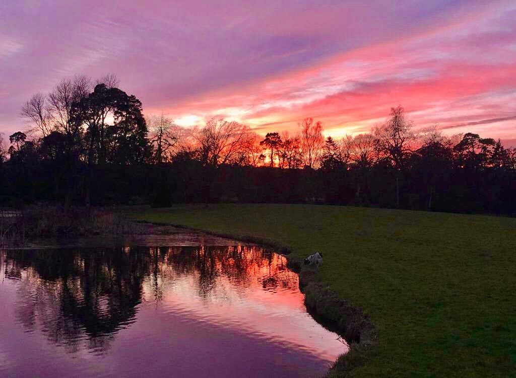 Glorious sunset over Kyre Park