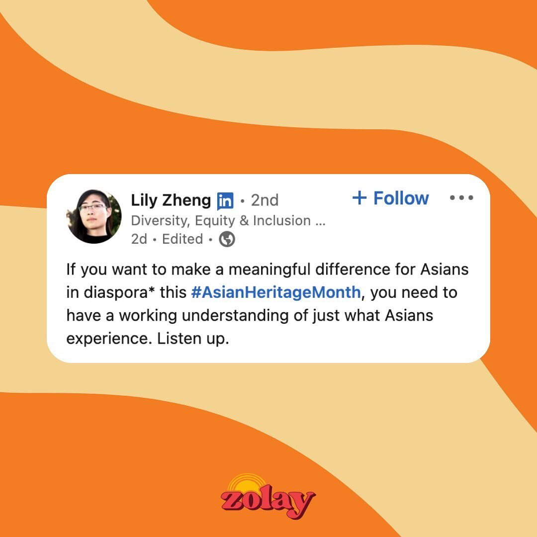 For #AsianHeritageMonth, we want to amplify the wise words of @lilyzheng308. 

Swipe through to have a better understanding of what Asians experience and how you can leverage this information in your advocacy. 

#Equality #Listen #LilyZheng