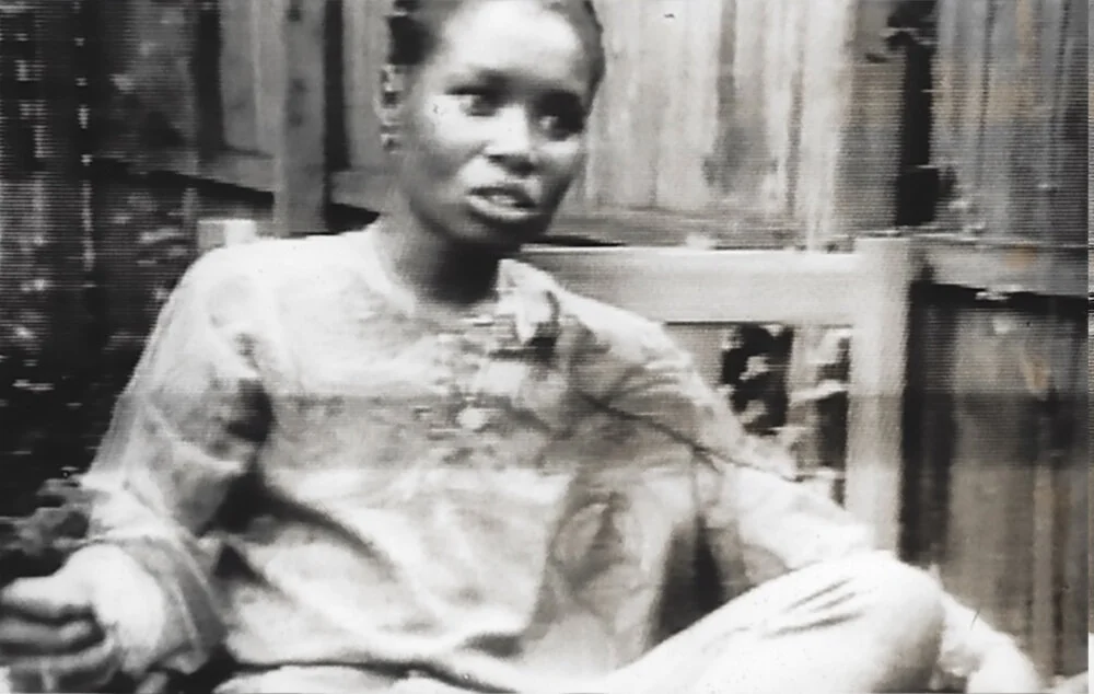 Catherine (Saalfield) Gund and Debra Levine. "Katrina Haslip, the vibrantly inspiring AIDS activist leader." Still from video, I'm You, You're Me: Women Surviving Prison, Living with AIDS, 1992. Used with permission from artists.