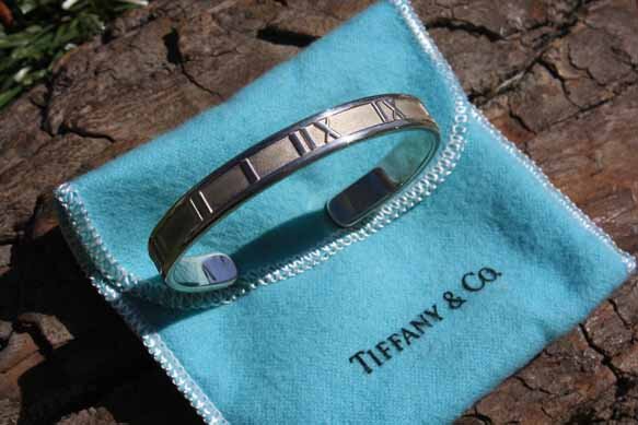 Tiffany & Co. Atlas Roman Numeral Sterling Silver Open Cuff Bracelet