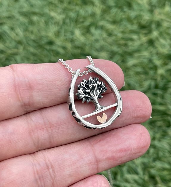 Sterling Silver Tree Of Life Pendant in Blue | Prouds