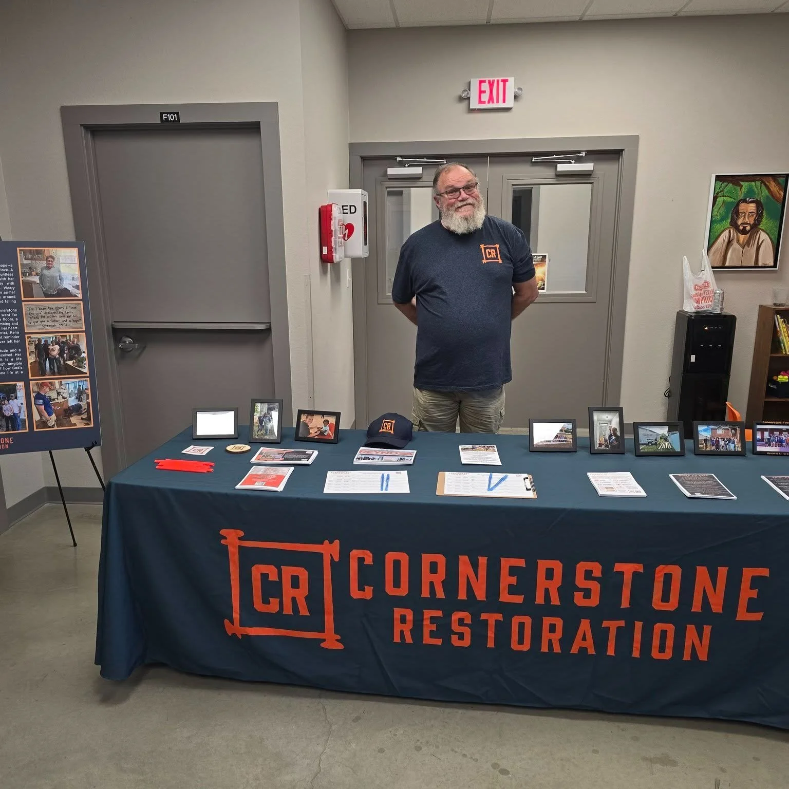 What a Saturday!

Cornerstone Restoration volunteers were on the move this weekend &mdash; spreading the Good News of what God is doing and inviting others to join in!!

Gus and David S. represented CR at the Dripping Springs Men&rsquo;s Breakfast &m