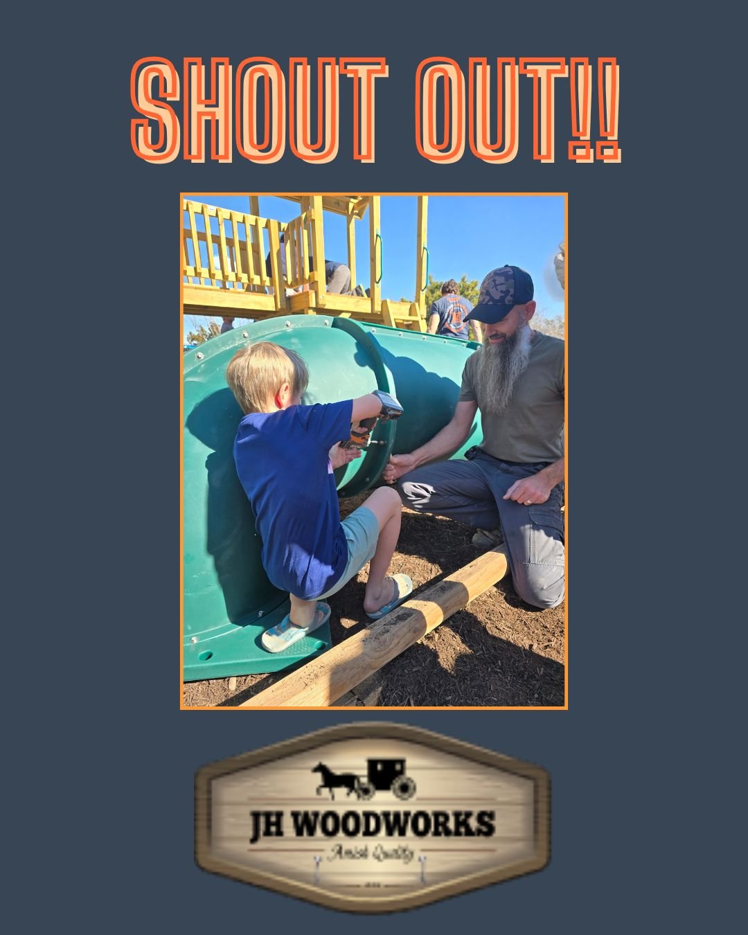 We'd like to give a HUGE shoutout to Luke at @jhwoodworks.tx  for his wonderful support of the playground project in Hudson Bend!  Luke donated so much time and materials to ensuring that the children of New World Trailer Park have a fun and safe pla