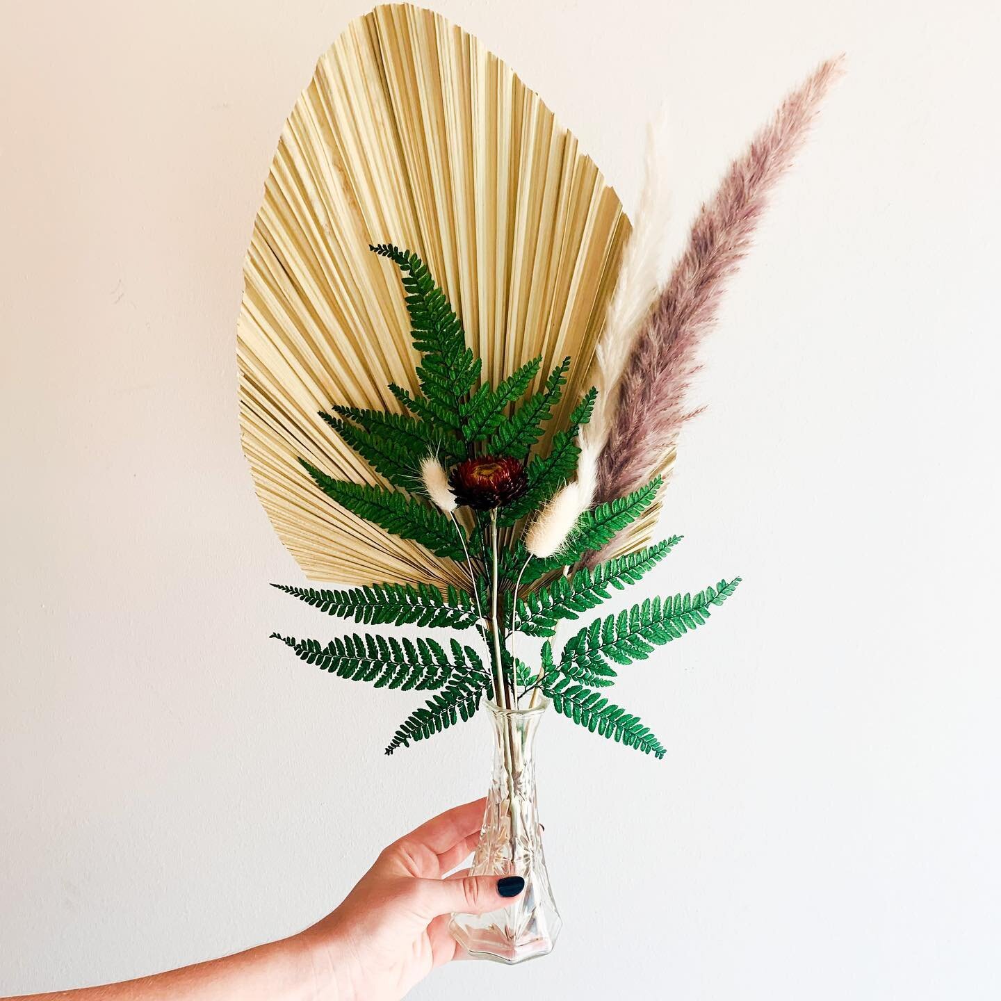 How perfect are these palm leaves with these gorgeous new fern leaves? This arrangement is only $25!