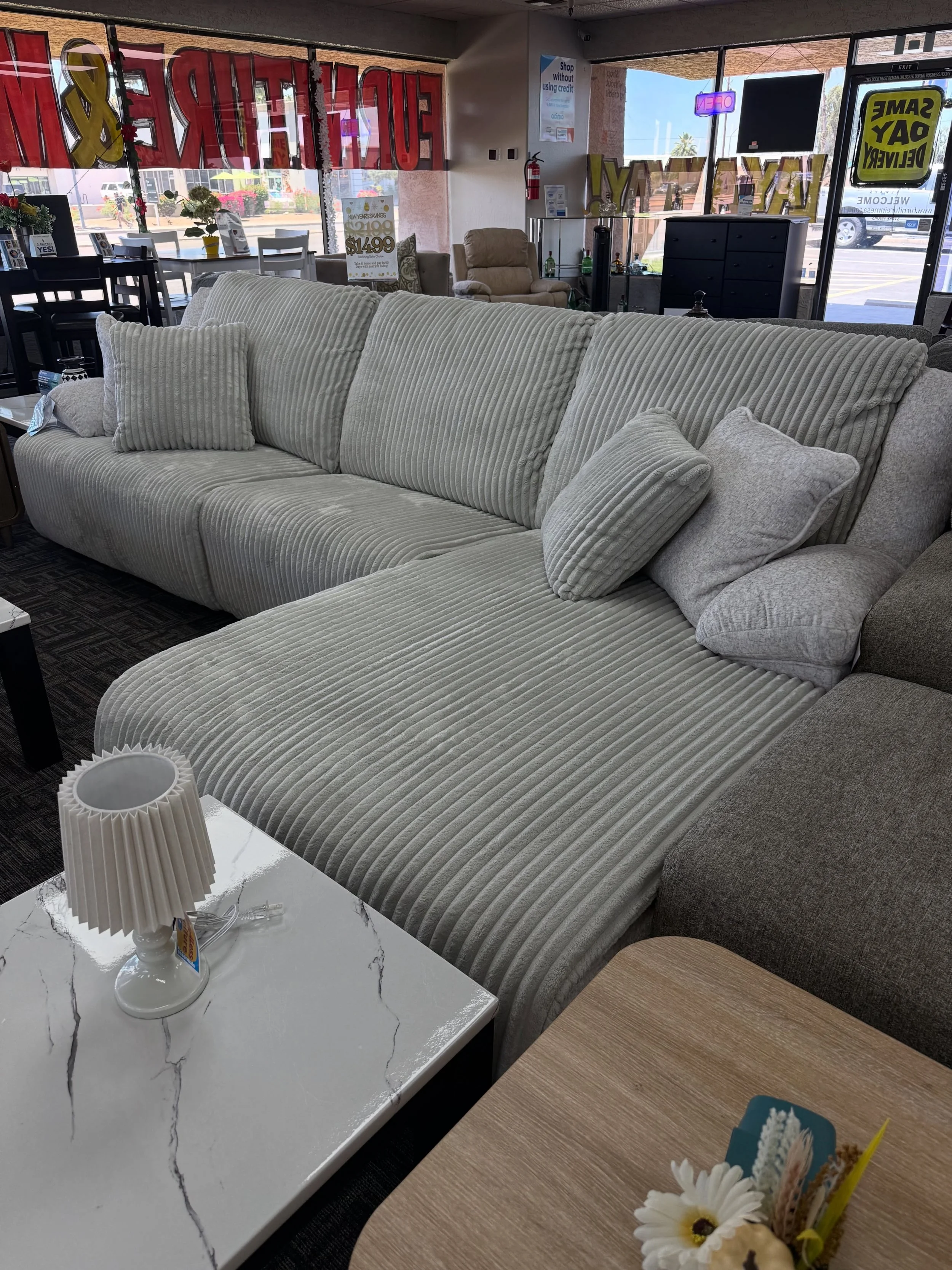 Need furniture today? We deliver TODAY. 🚚

Same-day delivery throughout the Phoenix Valley means you don&rsquo;t have to wait. And with no credit needed financing starting at just $39, walking out with quality furniture has never been easier. We now
