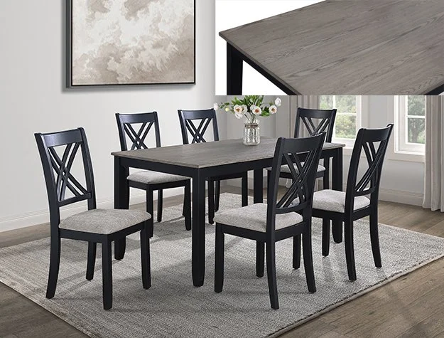 Black and Light-Gray Wood Dinette Set