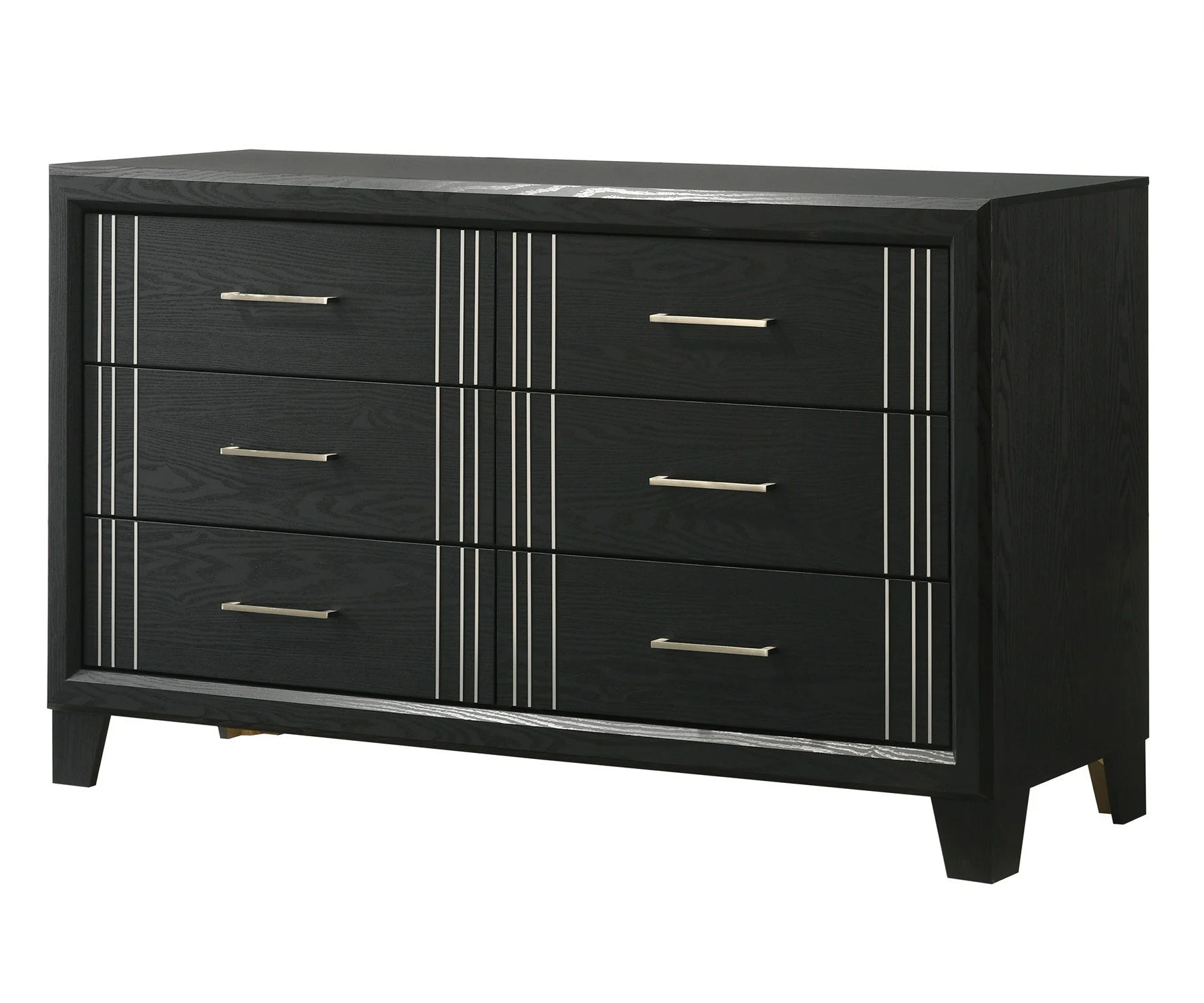 dresser set black Distressed Modern Rustic Solid Natural Wood 5 Drawer Highboy Dresser Queen Set of 4 (Bed + Nightstand + Dresser and Mirror)