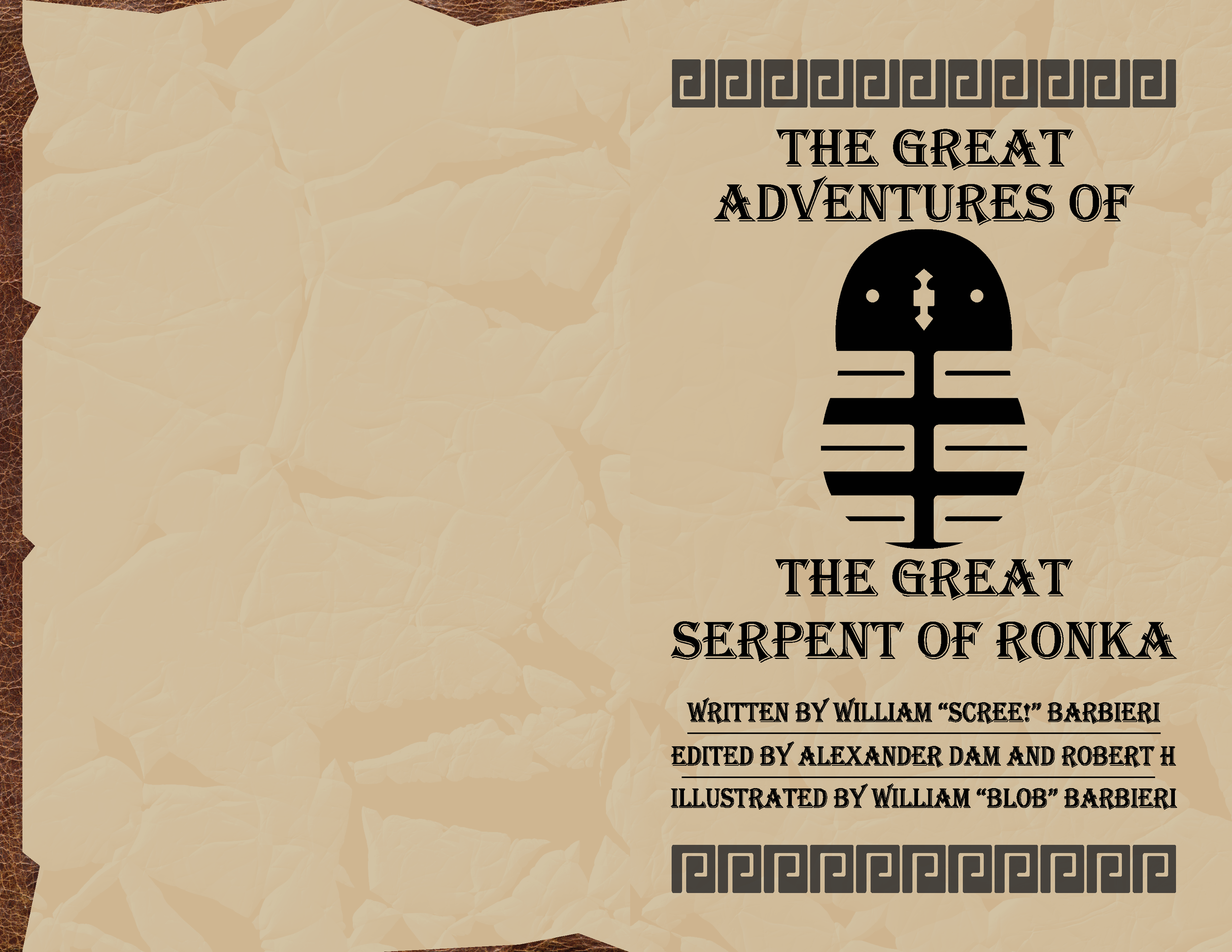 The whole design of this book is to look hand made and old, like an old explorer's journal.
This is the first time I have had some outside help on a project. In this case I had some friends of mine read over and edit the story I wrote and make sure
