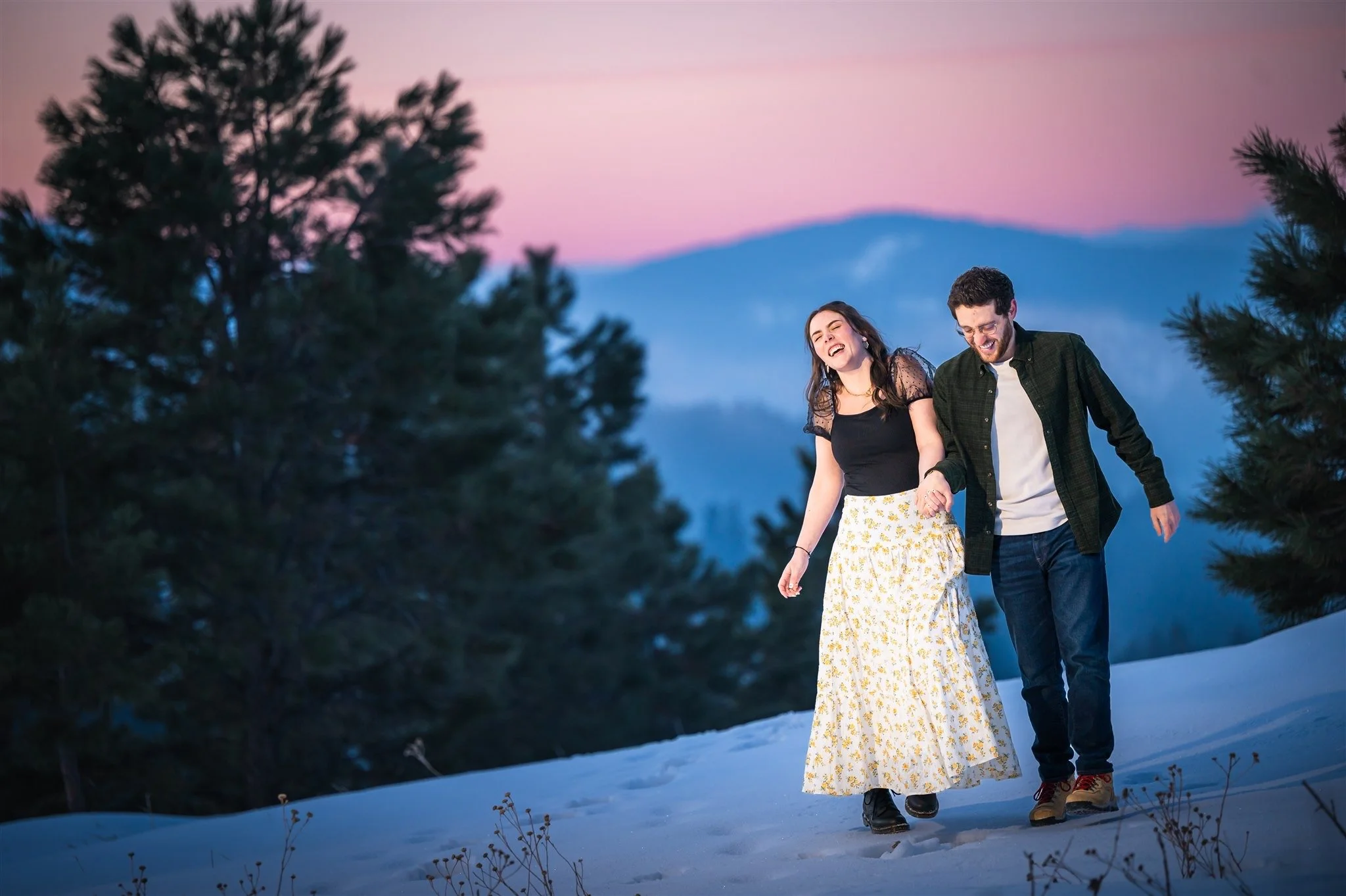 Colorado Mountain Engagement Photos | Creative Snow Portraits