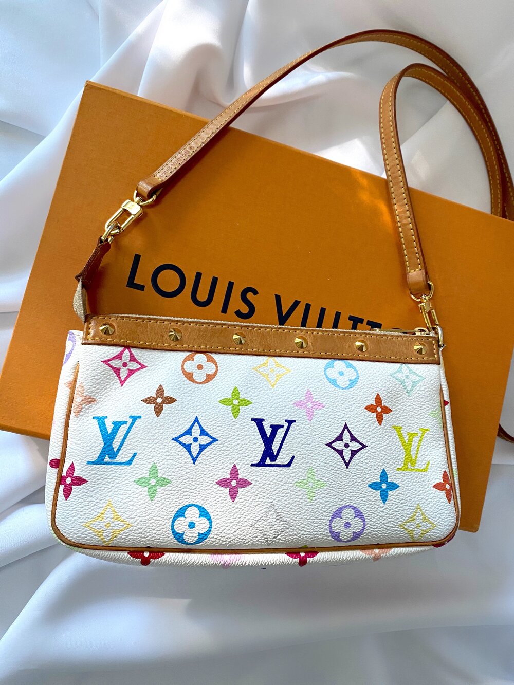 Gorgeous Louis Vuitton Multicolor Pochette Accessoires – The Luxe Lion  Boutique