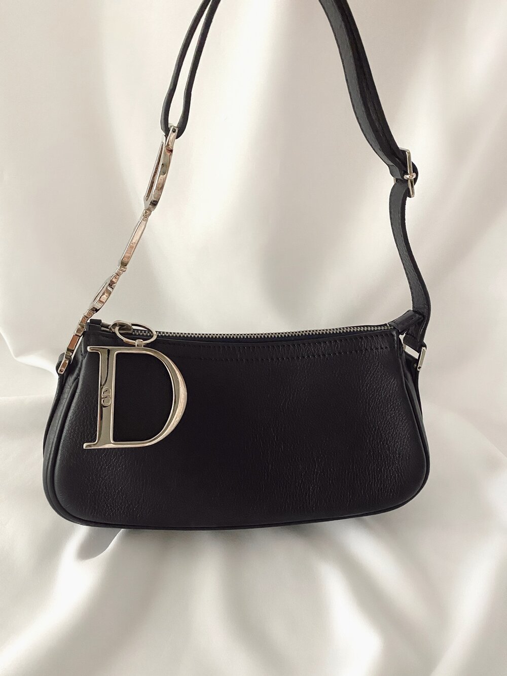 Dior Black Leather D Charms Pochette Dior