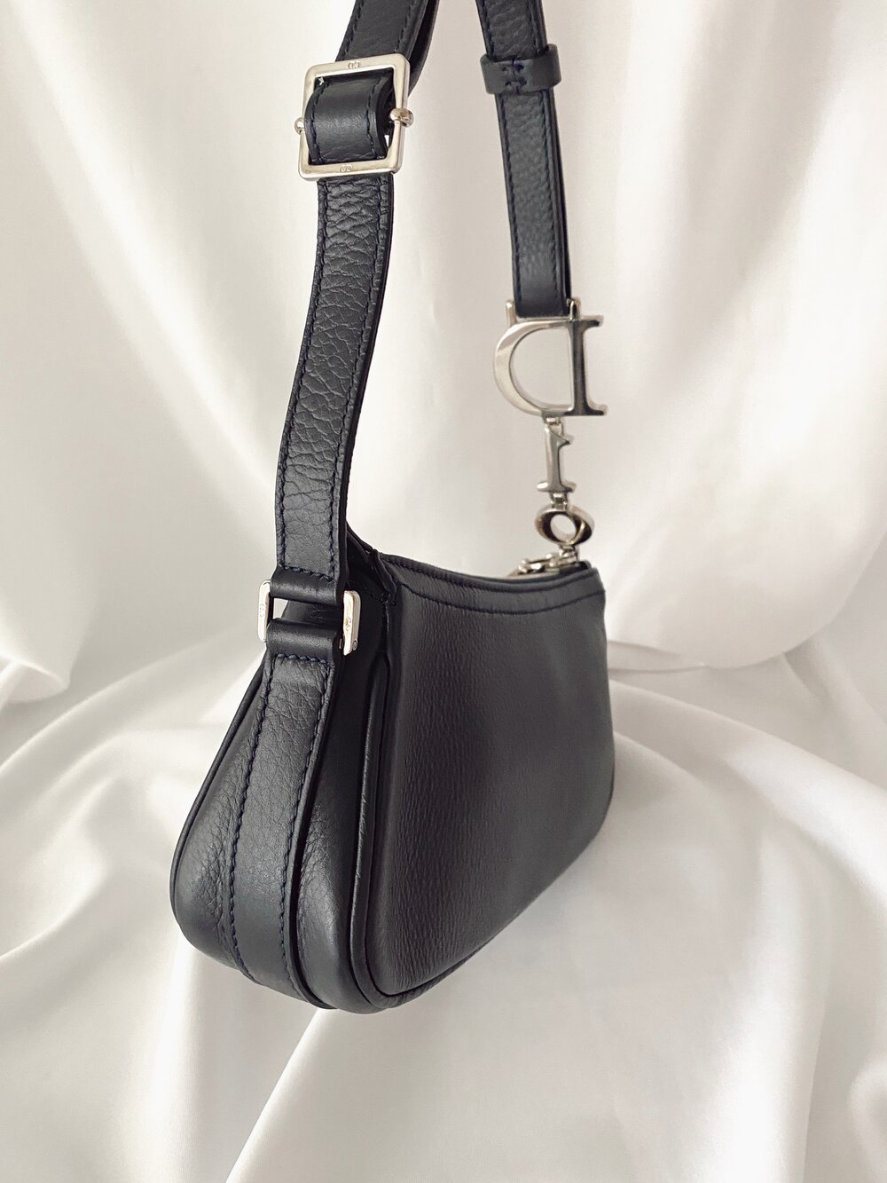 Dior Black Leather D Charms Pochette Dior | The Luxury Closet