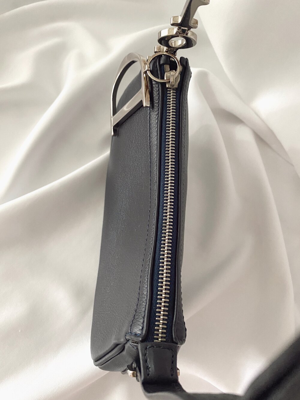 Dior Dior Black leather D charm pochette bag