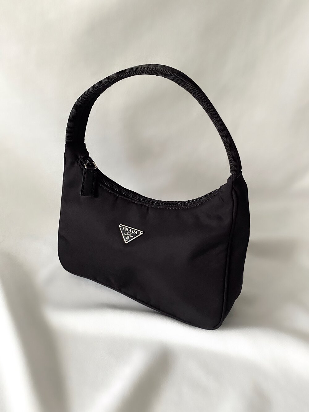 Prada Vintage Tessuto Mini Hobo Handbag
