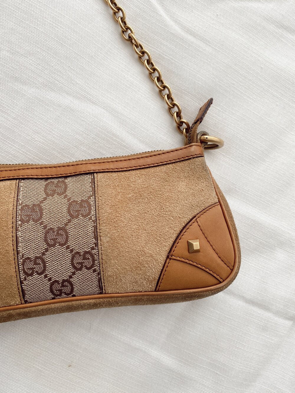 Gucci GG Canvas Nailhead Pochette - ShopStyle Satchels & Top Handle Bags
