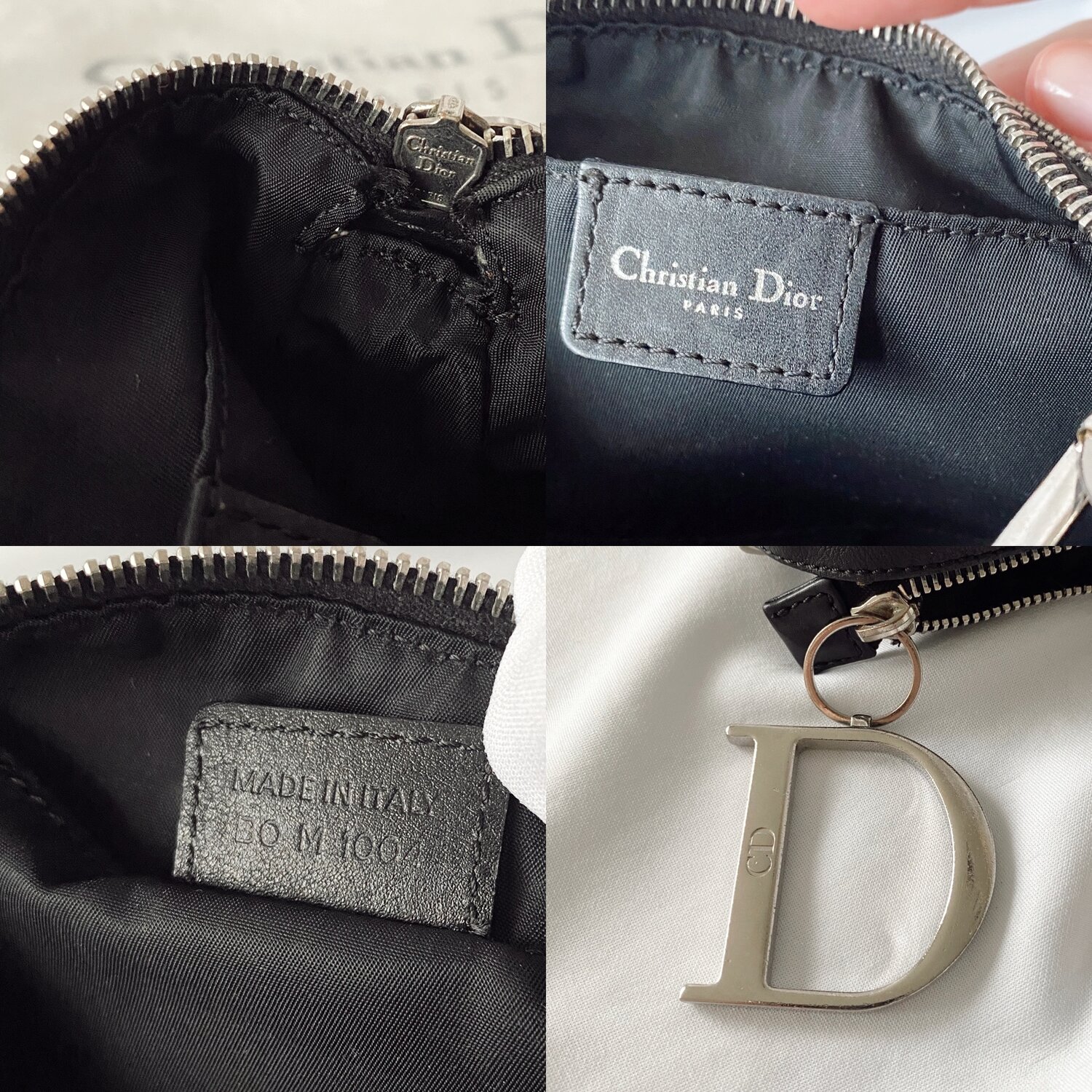 Christian Dior Vintage Charm Pochette Diorissimo Canvas Black 839331