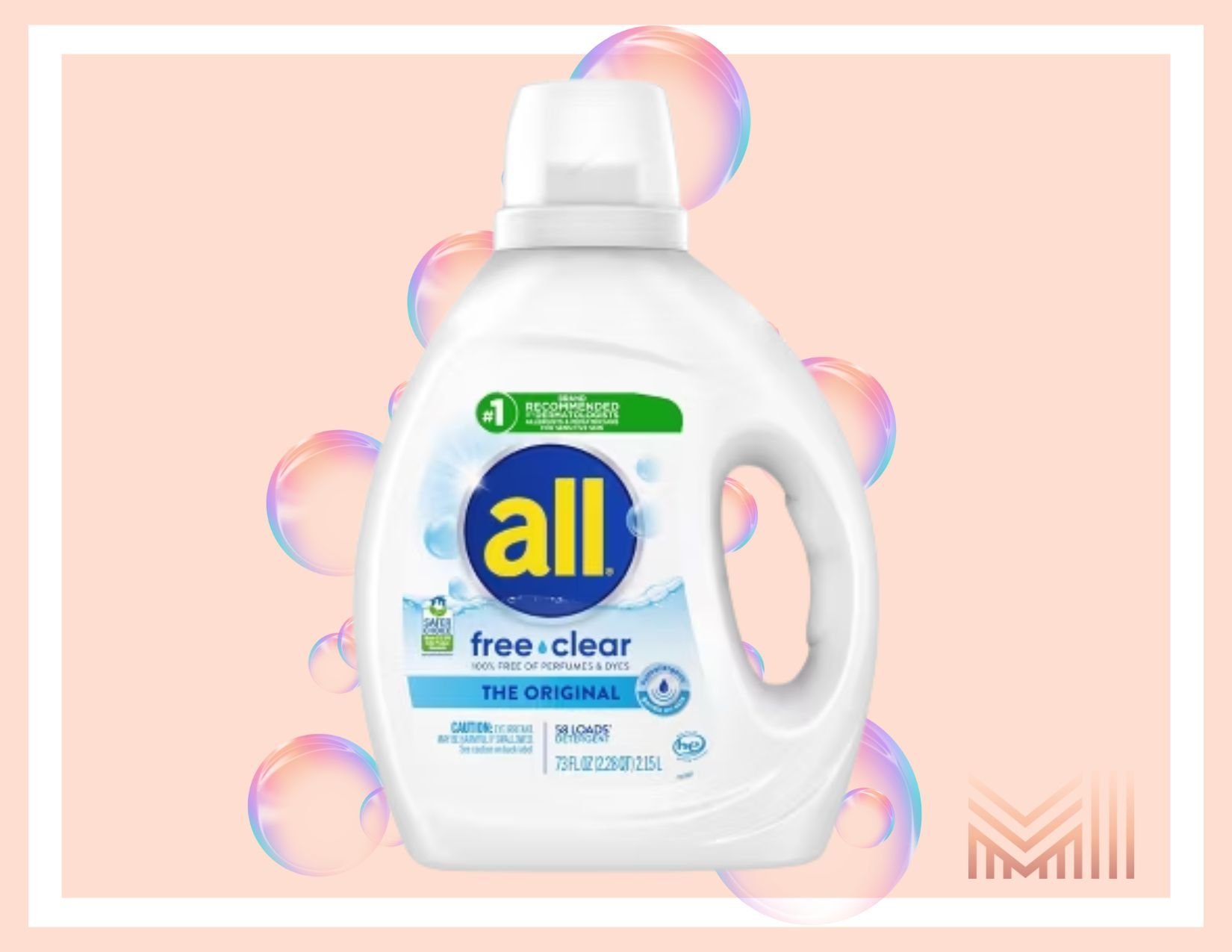 All Free & Clear Unscented laundry detergent selected by Dr. Kartono as a gentle option for people with sensitive and eczema-prone skin.