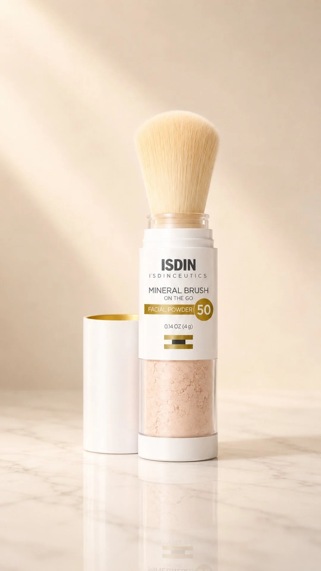ISDIN Mineral Brush SPF 50 mineral facial powder for on-the-go sun protection