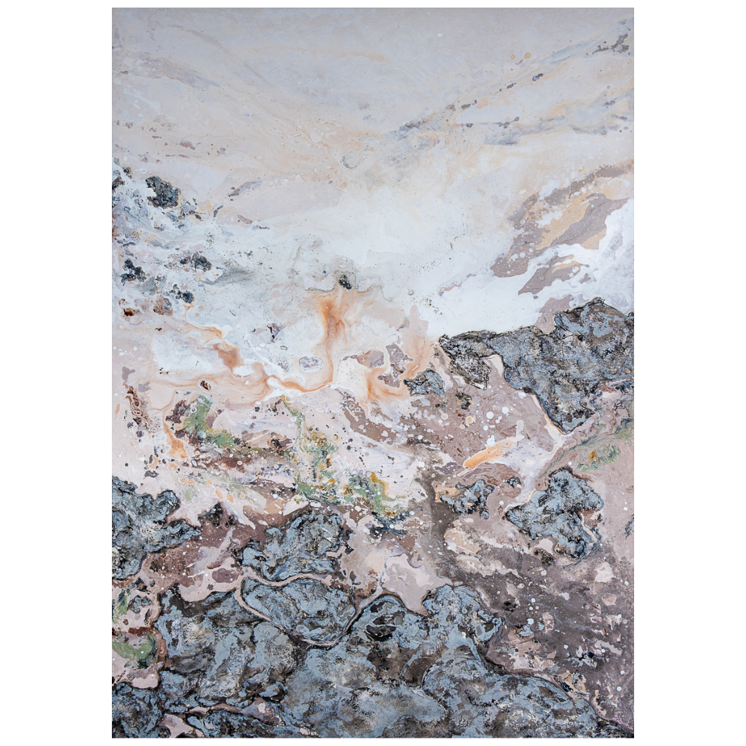 Denise Quah — Unhurried (2026) — Mixed Media on Canvas — 140 cm x 100 cm