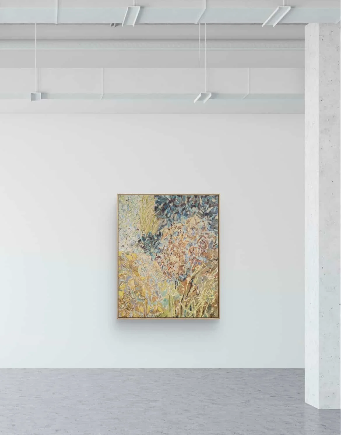 Amy Wright — Just Before The Cut Back (2025) — Charcoal, Conté, Pastel and Acrylic on Linen — 125 cm x 100 cm