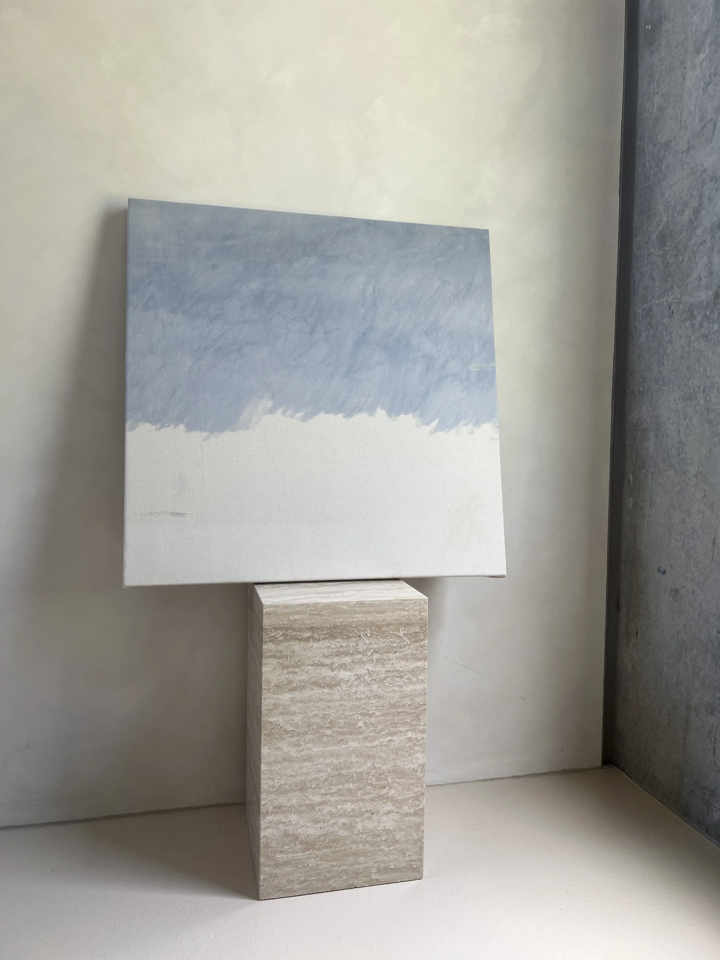 Emily Ebbs — Ripple (2025) — Acrylic, Glue and Pencil on Canvas — 76 cm x 76.5 cm