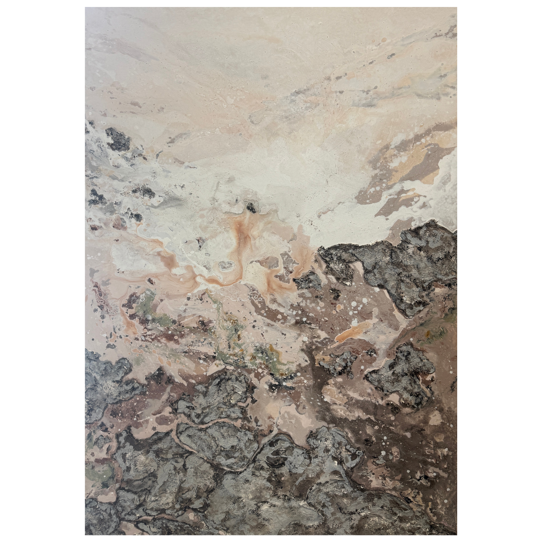 Denise Quah — Unhurried (2026) — Mixed Media on Canvas — 140 cm x 100 cm