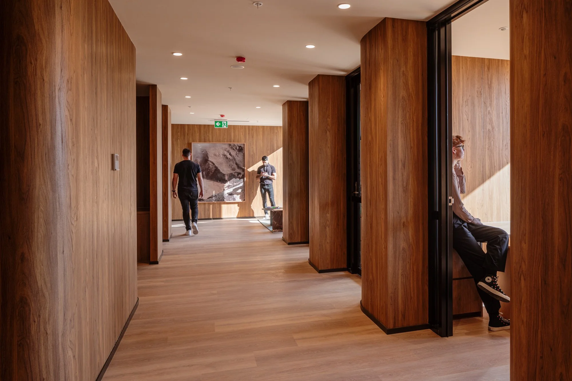 Commissioned Artwork by Caroline Cameron within 'Mason and Main', Merrylands, New South Wales. Development and Interior Design by Coronation Property Group. Architecture and Design by Woods Bagot. Photography by Trevor Mein.